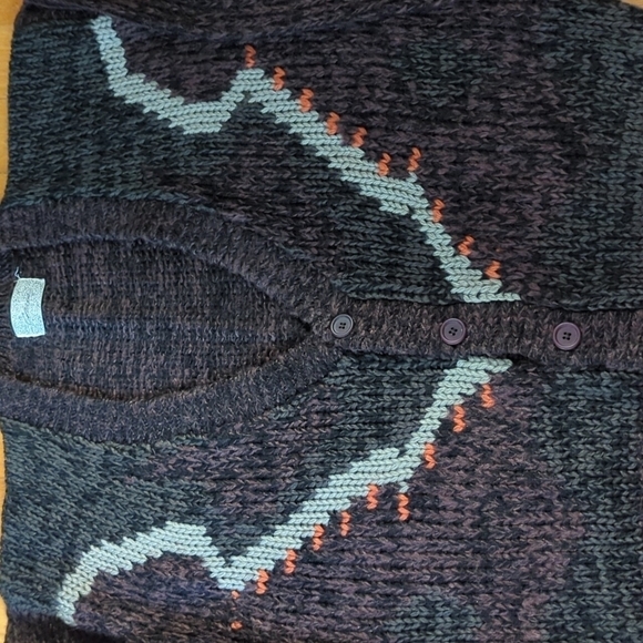 Handmade Men's V-Neck Cardigan Sweater Heather Purple Size XXL - Picture 2 of 5